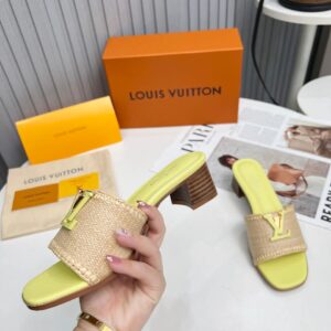 Louis Vuitton women’s raffia woven shoes