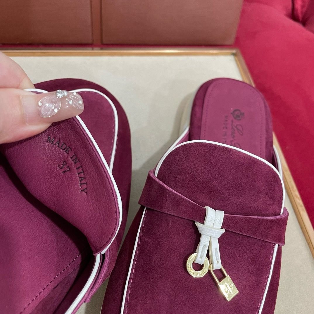 Loro Piana | Shoes | Loro Piana Purple Suede Womens Loafers - Image 2
