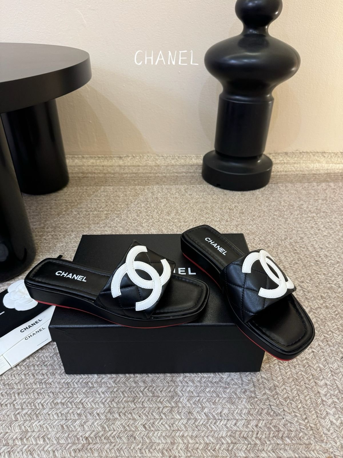 Chanel Cambon Ligne Quilted Slides - Image 8